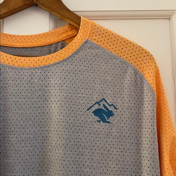 Rabbit Running Men’s EZ Tee Long Sleeve Orange | Size L - Picture 6 of 7